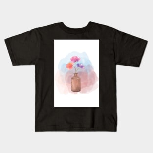 Watercolor flowers painting Kids T-Shirt
